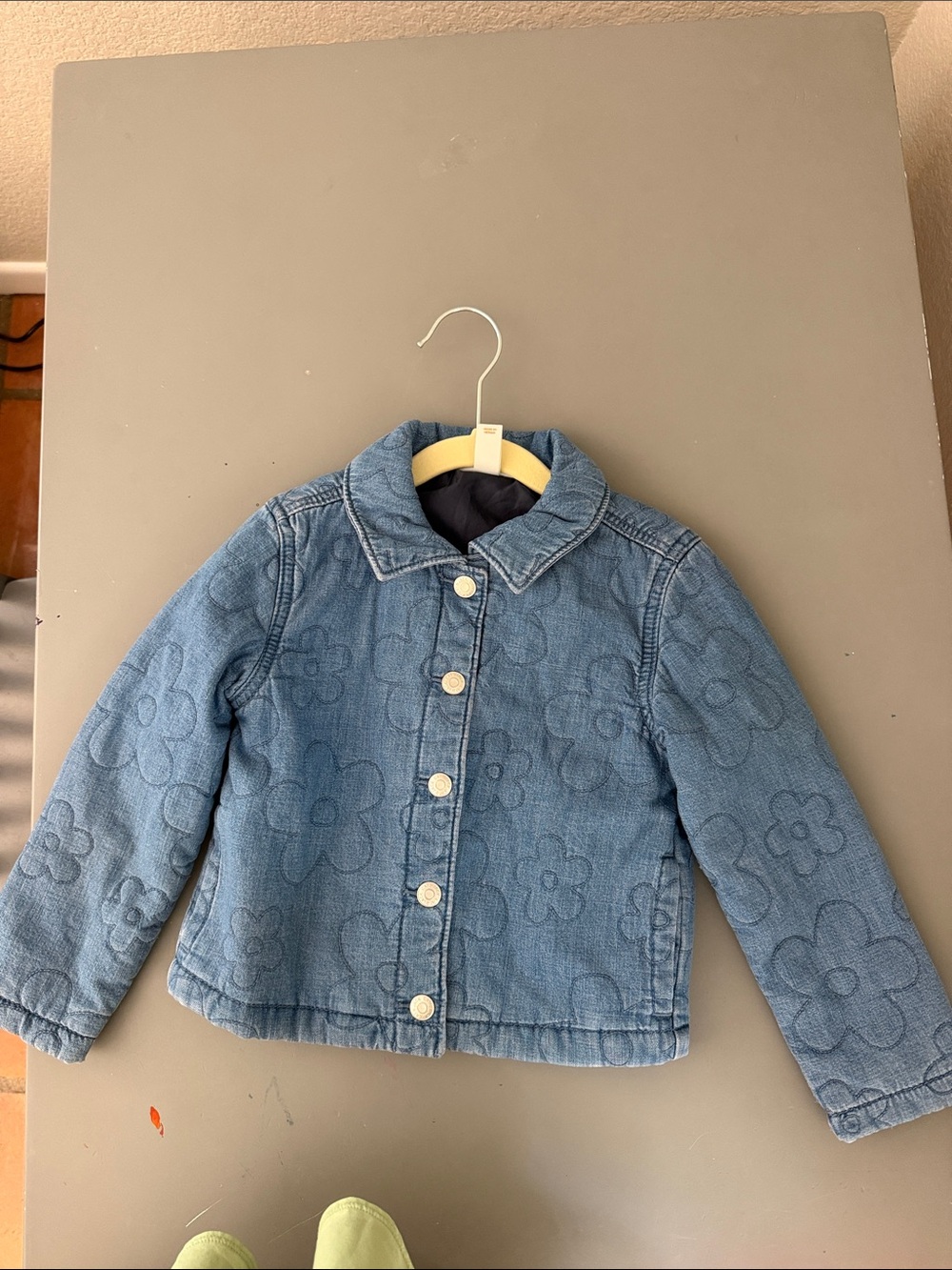 Cat & Jack Light Blue Quilted Flower Denim Jacket